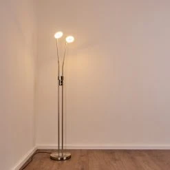 Hofstein Gulkana Stehleuchte LED Nickel-Matt, 2-flammig -LED Leuchten Verkäufe 2022 gulkana stehleuchte h3357880 15