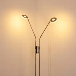Hofstein Gulkana Stehleuchte LED Nickel-Matt, 2-flammig -LED Leuchten Verkäufe 2022 gulkana stehleuchte h3357880 2