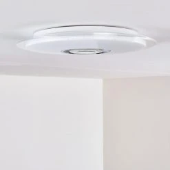 Hofstein Haderup Deckenleuchte LED Chrom, Wei&szlig;, 1-flammig, Fernbedienung, Farbwechsler -LED Leuchten Verkäufe 2022 haderup deckenleuchte h3169384 do1 16