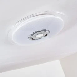 Hofstein Haderup Deckenleuchte LED Chrom, Wei&szlig;, 1-flammig, Fernbedienung, Farbwechsler -LED Leuchten Verkäufe 2022 haderup deckenleuchte h3169384 do1 18