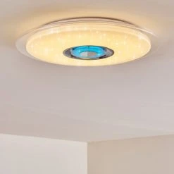 Hofstein Haderup Deckenleuchte LED Chrom, Wei&szlig;, 1-flammig, Fernbedienung, Farbwechsler -LED Leuchten Verkäufe 2022 haderup deckenleuchte h3169384 do1 22