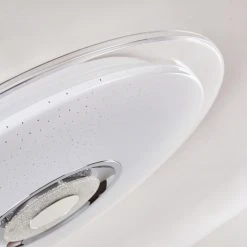 Hofstein Haderup Deckenleuchte LED Chrom, Wei&szlig;, 1-flammig, Fernbedienung, Farbwechsler -LED Leuchten Verkäufe 2022 haderup deckenleuchte h3169384 do1 23