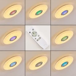 Hofstein Haderup Deckenleuchte LED Chrom, Wei&szlig;, 1-flammig, Fernbedienung -LED Leuchten Verkäufe 2022 haderup deckenleuchte h3169421 do1 10