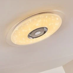 Hofstein Haderup Deckenleuchte LED Chrom, Wei&szlig;, 1-flammig, Fernbedienung -LED Leuchten Verkäufe 2022 haderup deckenleuchte h3169421 do1 12