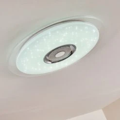 Hofstein Haderup Deckenleuchte LED Chrom, Wei&szlig;, 1-flammig, Fernbedienung -LED Leuchten Verkäufe 2022 haderup deckenleuchte h3169421 do1 22