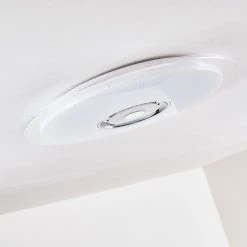 Hofstein Haderup Deckenleuchte LED Chrom, Wei&szlig;, 1-flammig, Fernbedienung -LED Leuchten Verkäufe 2022 haderup deckenleuchte h3169421 do1 23