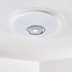 Hofstein Haderup Deckenleuchte LED Chrom, Wei&szlig;, 1-flammig, Fernbedienung -LED Leuchten Verkäufe 2022 haderup deckenleuchte h3169421 do1 4