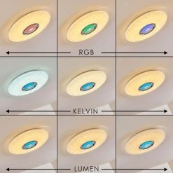 Hofstein Haderup Deckenleuchte LED Chrom, Wei&szlig;, 1-flammig, Fernbedienung -LED Leuchten Verkäufe 2022 haderup deckenleuchte h3169421 do1 8