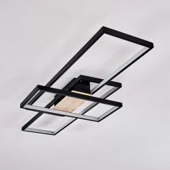 Hofstein Hagenberg Deckenleuchte LED Schwarz, Holz hell, 1-flammig -LED Leuchten Verkäufe 2022 hagenberg deckenleuchte h3312254 15