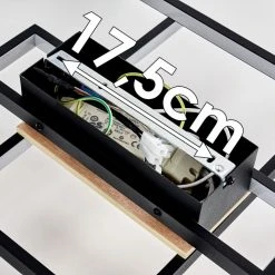 Hofstein Hagenberg Deckenleuchte LED Schwarz, Holz hell, 1-flammig -LED Leuchten Verkäufe 2022 hagenberg deckenleuchte h3312254 18