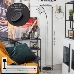 Hofstein Haltia Stehleuchte LED Schwarz, 1-flammig -LED Leuchten Verkäufe 2022 haltia stehleuchte h3460115 3