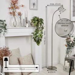 Hofstein Haltia Stehleuchte LED Nickel-Matt, 1-flammig -LED Leuchten Verkäufe 2022 haltia stehleuchte h3653173 3