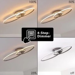 Hofstein Harpeth Deckenleuchte LED Nickel-Matt, 1-flammig -LED Leuchten Verkäufe 2022 harpeth deckenleuchte h3311653 4