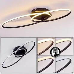 Hofstein Harpeth Deckenleuchte LED Schwarz, 1-flammig, Fernbedienung