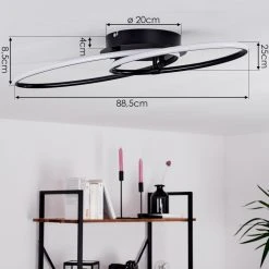 Hofstein Harpeth Deckenleuchte LED Schwarz, 1-flammig, Fernbedienung -LED Leuchten Verkäufe 2022 harpeth deckenleuchte h3375341 3