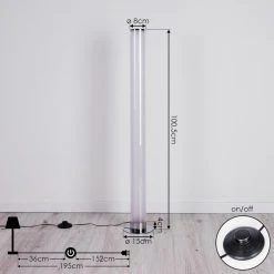 Hofstein Hatara Stehleuchte LED Chrom, 1-flammig, Fernbedienung, Farbwechsler -LED Leuchten Verkäufe 2022 hatara stehleuchte h3394960 3