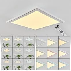 Hofstein Haumonia Deckenpanel LED Wei&szlig;, 2-flammig, Fernbedienung, Farbwechsler