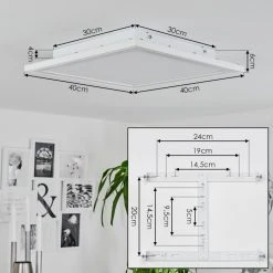Hofstein Haumonia Deckenpanel LED Wei&szlig;, 2-flammig, Fernbedienung, Farbwechsler -LED Leuchten Verkäufe 2022 haumonia deckenpanel h3562635 3