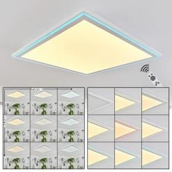 Hofstein Haumonia Deckenpanel LED Wei&szlig;, 2-flammig, Fernbedienung, Farbwechsler