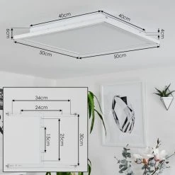 Hofstein Haumonia Deckenpanel LED Wei&szlig;, 2-flammig, Fernbedienung, Farbwechsler -LED Leuchten Verkäufe 2022 haumonia deckenpanel h3562659 3