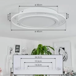 Hofstein Haumonia Deckenpanel LED Wei&szlig;, 2-flammig, Fernbedienung, Farbwechsler -LED Leuchten Verkäufe 2022 haumonia deckenpanel h3562673 3