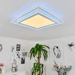 Hofstein Haumonia Deckenpanel LED Wei&szlig;, 2-flammig, Fernbedienung, Farbwechsler -LED Leuchten Verkäufe 2022 haumonia deckenpanel h3562697 10