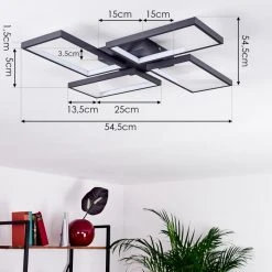 Hofstein Haya Deckenleuchte LED Schwarz, 4-flammig -LED Leuchten Verkäufe 2022 haya deckenleuchte h3381762 3