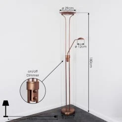 Hofstein Heuru Deckenfluter LED Bronze, 2-flammig -LED Leuchten Verkäufe 2022 heuru deckenfluter h3457047 3