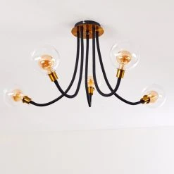 Hofstein Hovslund Deckenleuchte LED Schwarz, Gold, 5-flammig -LED Leuchten Verkäufe 2022 hovslund deckenleuchte h3345023 14