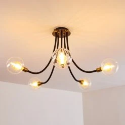 Hofstein Hovslund Deckenleuchte LED Schwarz, Gold, 5-flammig -LED Leuchten Verkäufe 2022 hovslund deckenleuchte h3345023 6