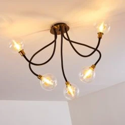 Hofstein Hovslund Deckenleuchte LED Schwarz, Gold, 5-flammig -LED Leuchten Verkäufe 2022 hovslund deckenleuchte h3345023 8