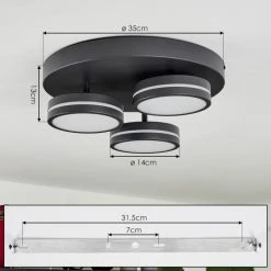 Hofstein Huallilemu Deckenleuchte LED Schwarz, 3-flammig -LED Leuchten Verkäufe 2022 huallilemu deckenleuchte h3582701 3