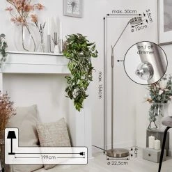 Hofstein Huallilemu Stehleuchte LED Nickel-Matt, 1-flammig -LED Leuchten Verkäufe 2022 huallilemu stehleuchte h3653197 3