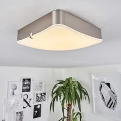 Hofstein Hutton Deckenleuchte LED Nickel-Matt, 1-flammig