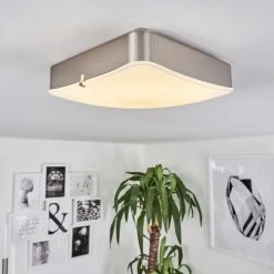Hofstein Hutton Deckenleuchte LED Nickel-Matt, 1-flammig -LED Leuchten Verkäufe 2022 hutton deckenleuchte h3550434 13