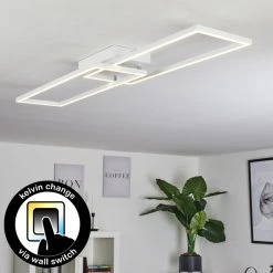 Hofstein Hyacinthe Deckenleuchte LED Chrom, Wei&szlig;, 1-flammig