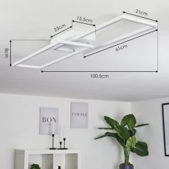 Hofstein Hyacinthe Deckenleuchte LED Chrom, Wei&szlig;, 1-flammig -LED Leuchten Verkäufe 2022 hyacinthe deckenleuchte h3457122 3