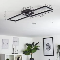 Hofstein Hyacinthe Deckenleuchte LED Chrom, Schwarz, 1-flammig -LED Leuchten Verkäufe 2022 hyacinthe deckenleuchte h3457177 3