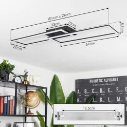 Hofstein Hyacinthe Deckenleuchte LED Schwarz, 1-flammig, Fernbedienung -LED Leuchten Verkäufe 2022 hyacinthe deckenleuchte h3651735 3