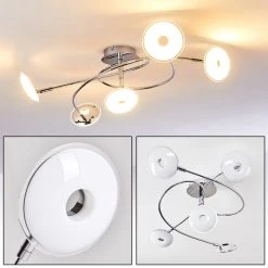 Hofstein Ibex Spirale Deckenleuchte LED Chrom, 5-flammig