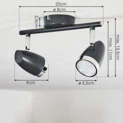 Hofstein Idlewild Deckenleuchte LED Schwarz, 2-flammig -LED Leuchten Verkäufe 2022 idlewild deckenleuchte h3382141 3