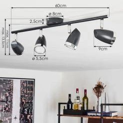 Hofstein Idlewild Deckenleuchte LED Schwarz, 4-flammig -LED Leuchten Verkäufe 2022 idlewild deckenleuchte h3382165 3