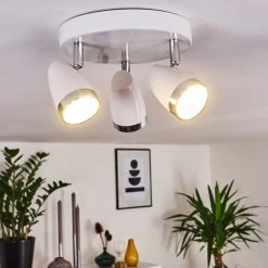 Hofstein Idlewild Deckenleuchte LED Chrom, Wei&szlig;, 3-flammig -LED Leuchten Verkäufe 2022 idlewild deckenleuchte h3393413 10