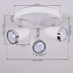 Hofstein Idlewild Deckenleuchte LED Chrom, Wei&szlig;, 3-flammig -LED Leuchten Verkäufe 2022 idlewild deckenleuchte h3393413 3