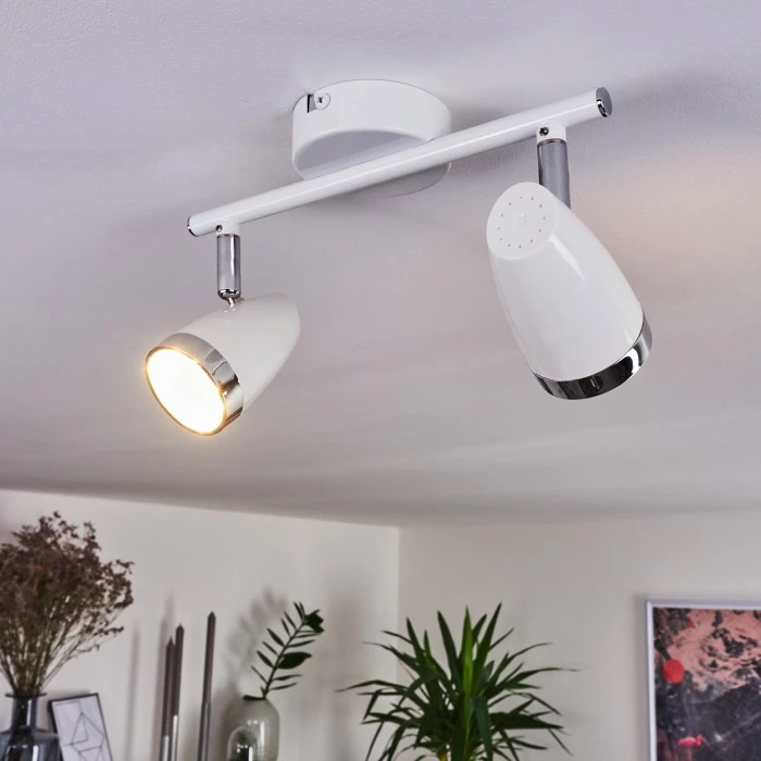 Hofstein Idlewild Deckenleuchte LED Chrom, Weiß, 2-flammig 7 Hofstein Idlewild Deckenleuchte LED Chrom, Weiß, 2-flammig – Bild 7