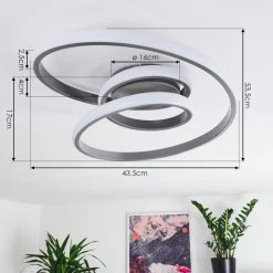 Hofstein Ignal Deckenleuchte LED Grau, 1-flammig -LED Leuchten Verkäufe 2022 ignal deckenleuchte h3416365 3