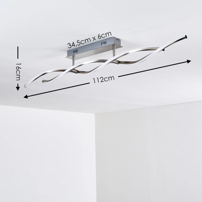 Hofstein Imatro Deckenleuchte LED Nickel-Matt, 2-flammig 2 Hofstein Imatro Deckenleuchte LED Nickel-Matt, 2-flammig – Bild 2