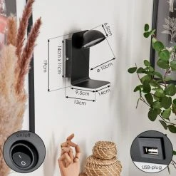 Hofstein Inkeroinen Wandleuchte LED Schwarz, 1-flammig -LED Leuchten Verkäufe 2022 inkeroinen wandleuchte h3582022 3