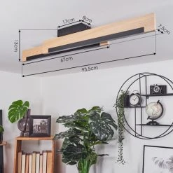 Hofstein Inzino Deckenleuchte LED Schwarz, Naturfarben, 2-flammig -LED Leuchten Verkäufe 2022 inzino deckenleuchte h3458631 3