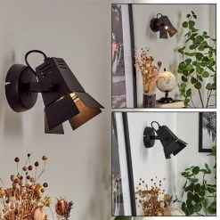 Hofstein Isanay Wandleuchte LED Schwarz, 1-flammig